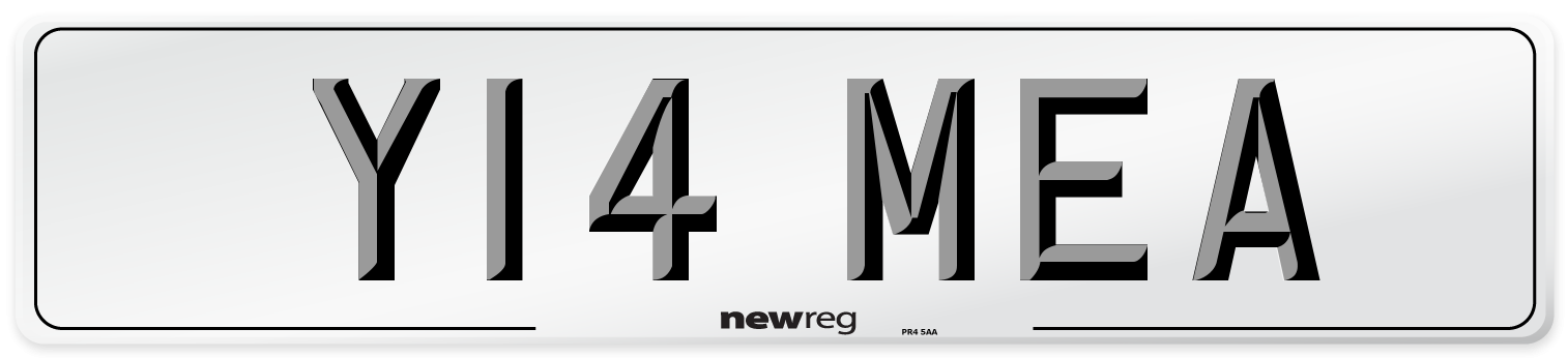 Y14 MEA Number Plate from New Reg
